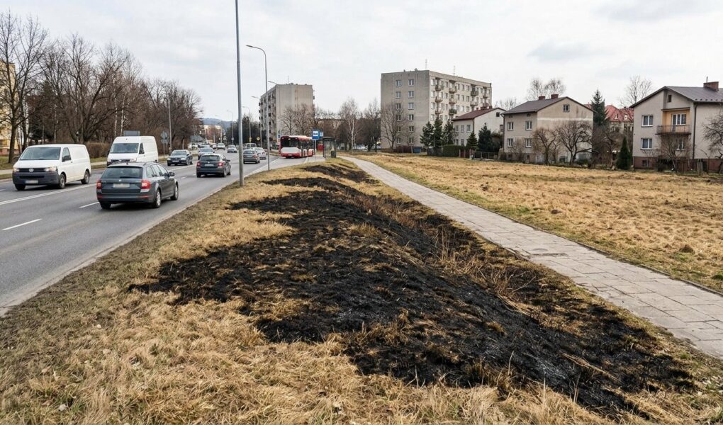 Sezonowy wzrost pożarów traw w Bielsku-Białej. Straż pożarna przypomina o zasadach bezpieczeństwa