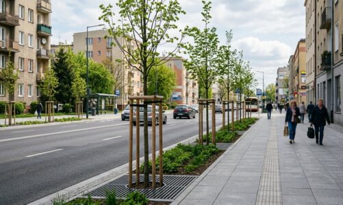 Nowe nasadzenia przy ulicach Bartoka i Zaolziańskiej w Łodzi